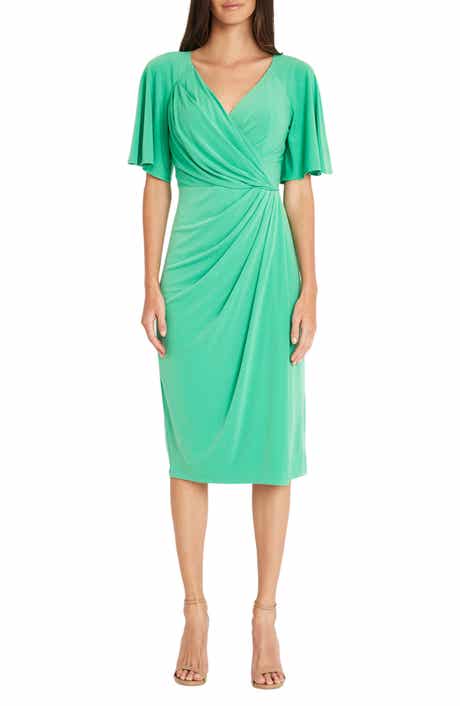 Maggy London Flutter Sleeve Faux Wrap Dress