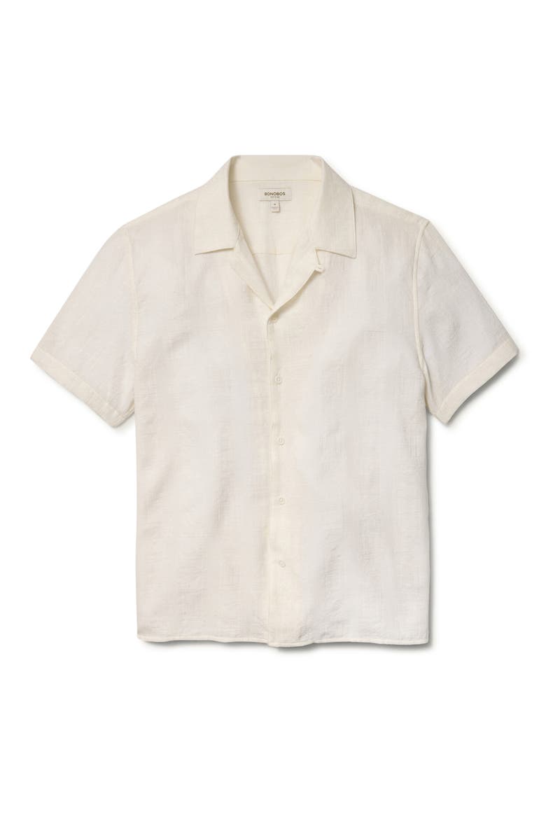 Riviera Cotton Jacquard Camp Shirt, Alternate, color, ALAN GEO DOBBY AS HEADER WHITE