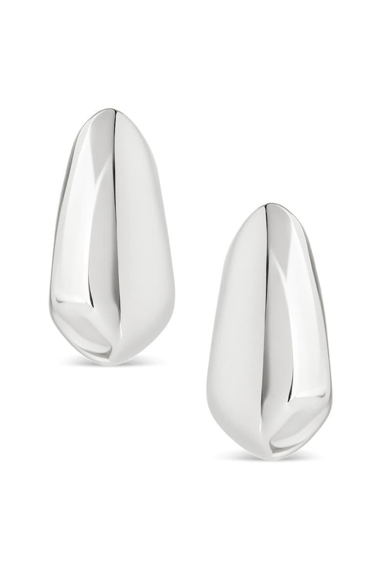 Luna Teardrop Hoop Earrings, Alternate, color, SILVER