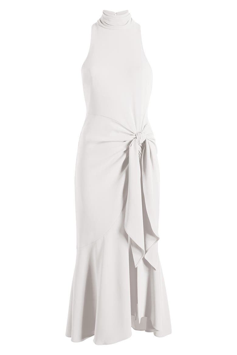 Rori Sleeveless High-Low Crepe Dress, Alternate, color, IVORY