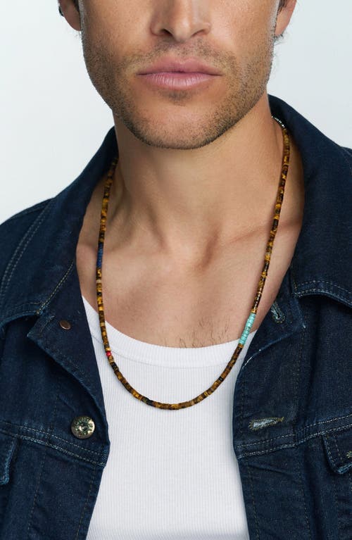 Nialaya Natural Stone Heishi Beaded Necklace In Brown