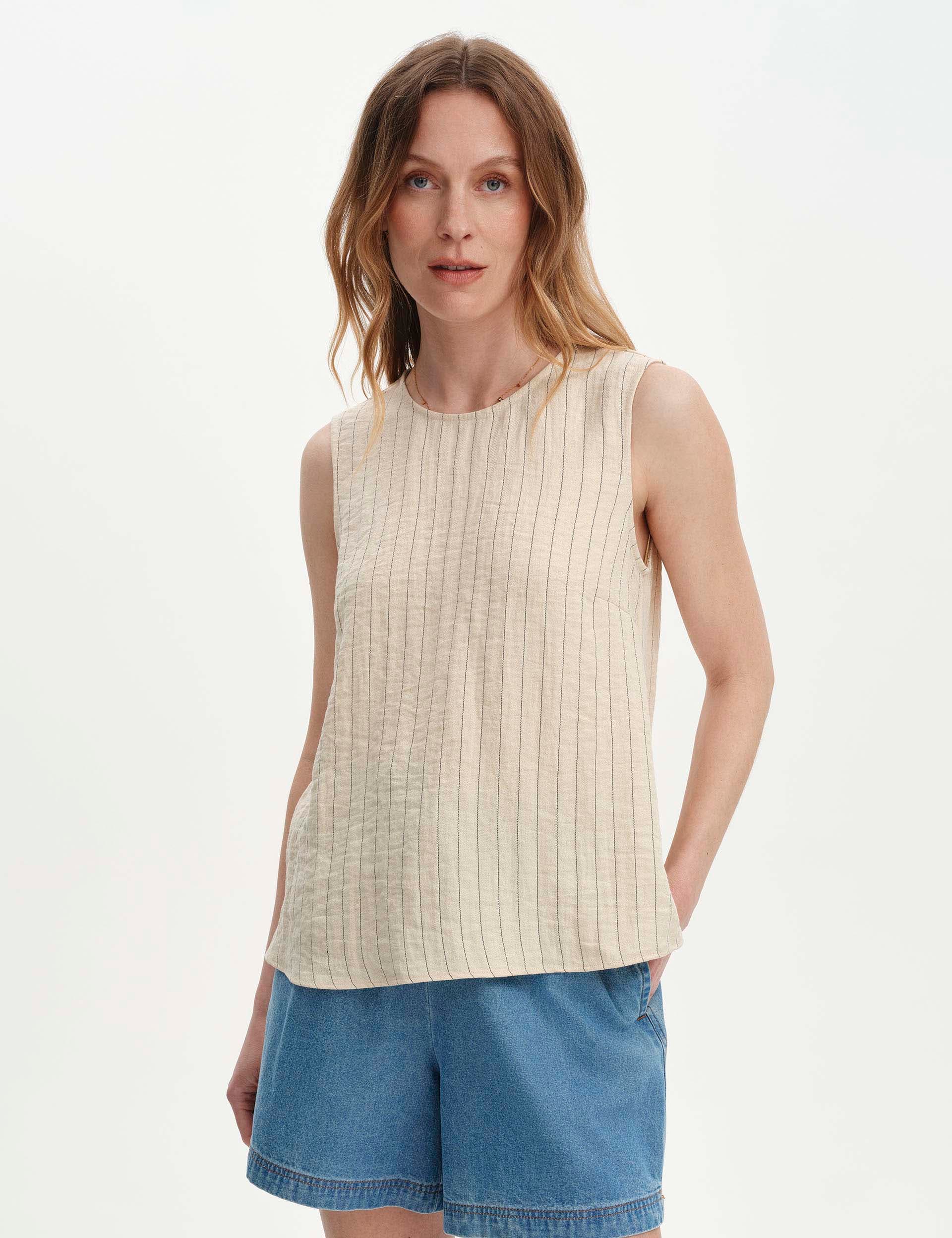 selected Beige Stripe