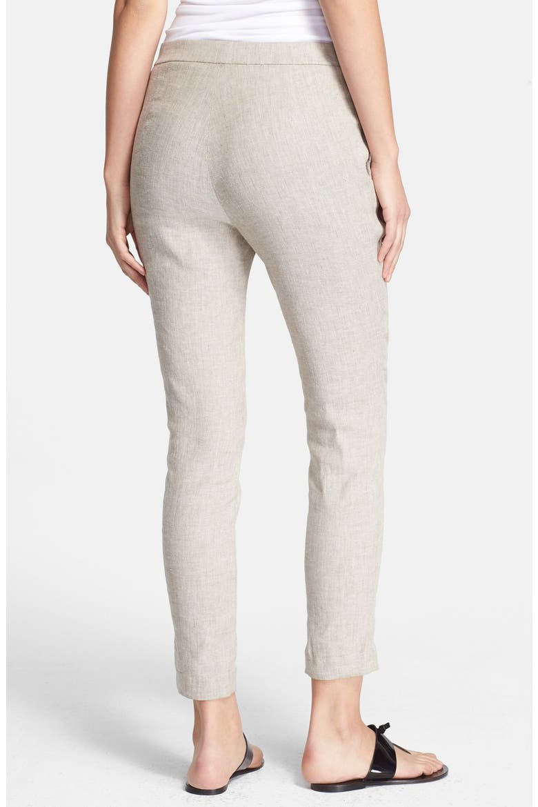 'Thaniel' Linen Blend Crop Pants, Alternate, color, FAWN HEATHER