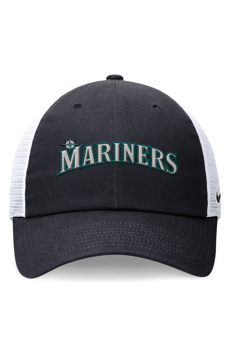 Nike Men's Nike Navy Seattle Mariners Evergreen Wordmark Trucker Adjustable Hat, Alternate, color, 