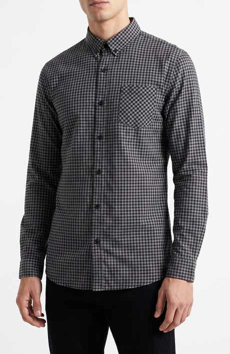 Technical Stretch Gingham Button Down Shirt