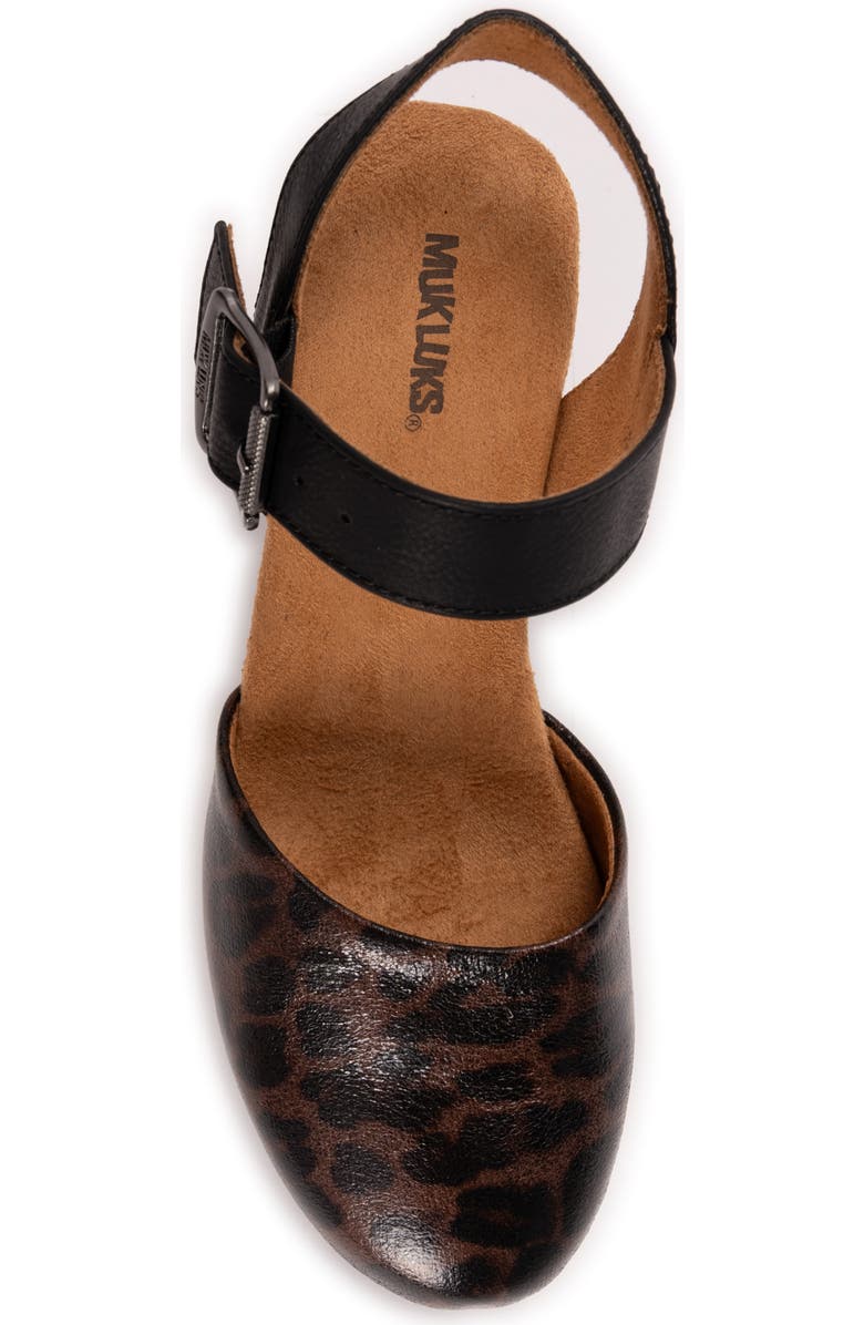 MUK LUKS Merritt Quarter Strap Platform Pump, Alternate, color, Leopard/ Black