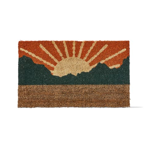 Sunrise Yellow Coir Boot Scrape Door Mat Easy Clean Doormat