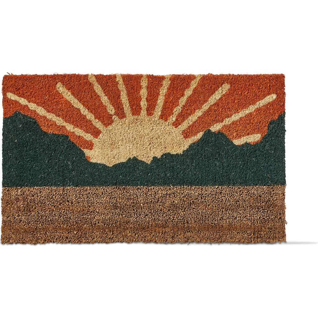 Tag Sunrise Yellow Coir Boot Scrape Door Mat Easy Clean Doormat In Multi