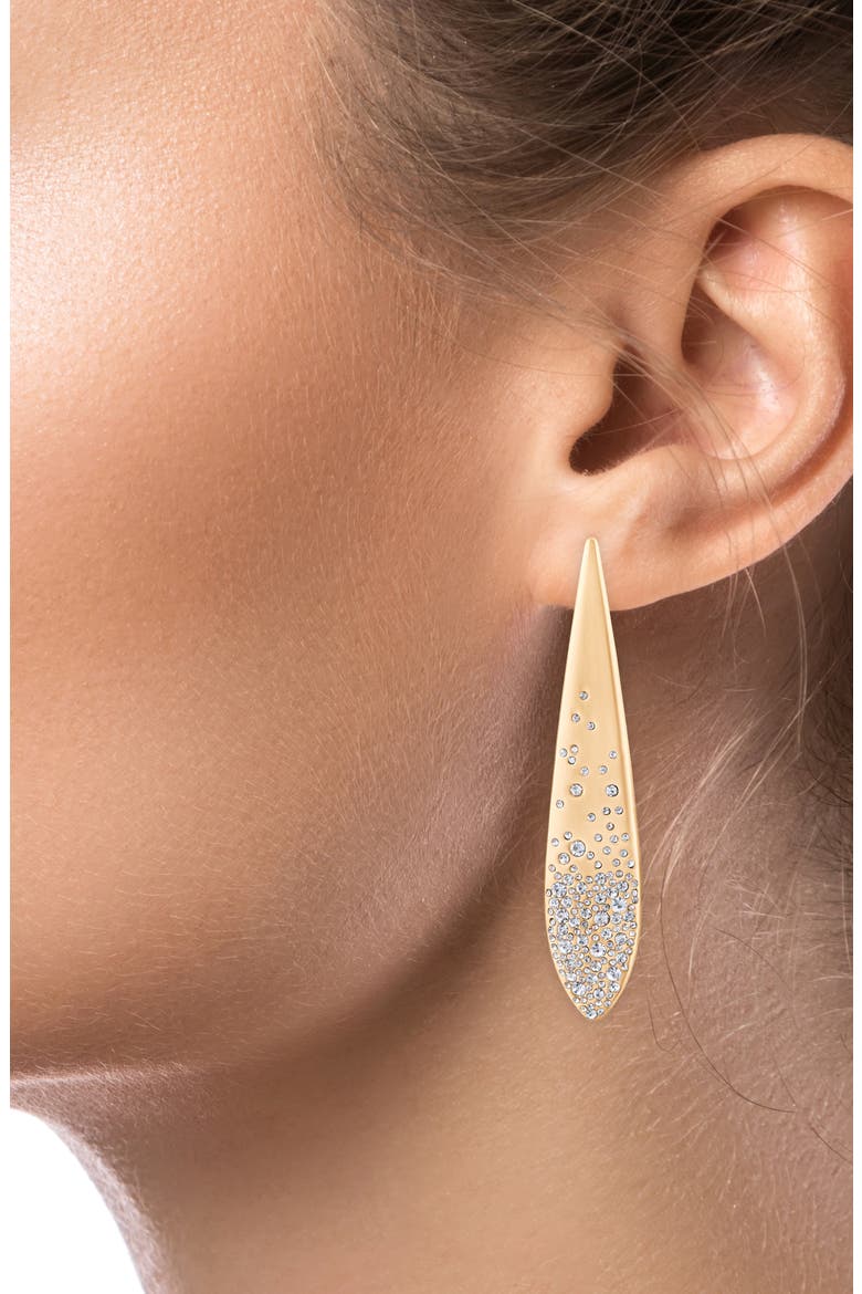 Scattered Crystal Teardrop Earrings (Nordstrom Exclusive), Alternate, color, CLEAR/ GOLD