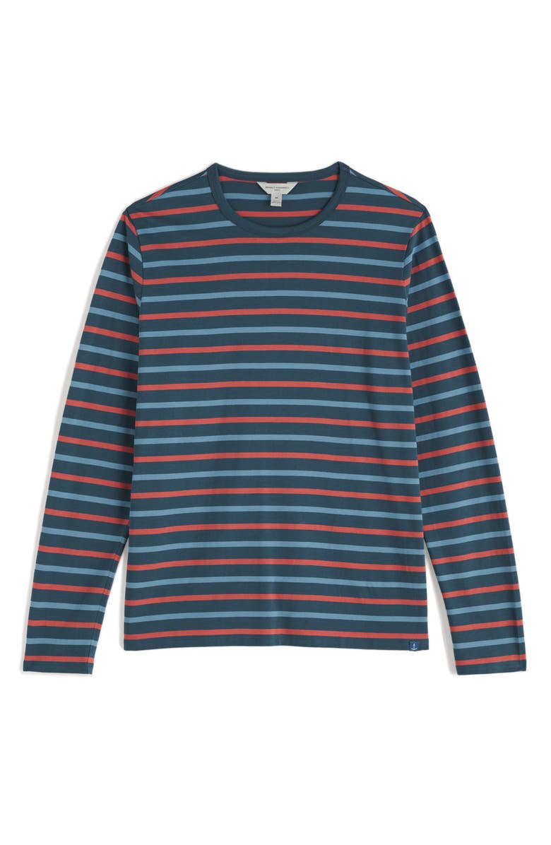 Seasalt Cornwall Sailor Stripe Long Sleeve Organic Cotton T-Shirt, Alternate, color, Sea Storm Dusty Copper