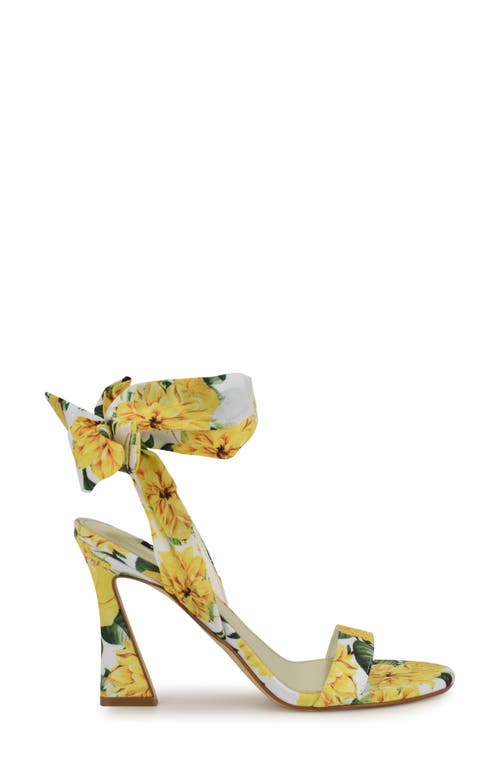 Nine West Kelsie Ankle Tie Sandal In Yellow