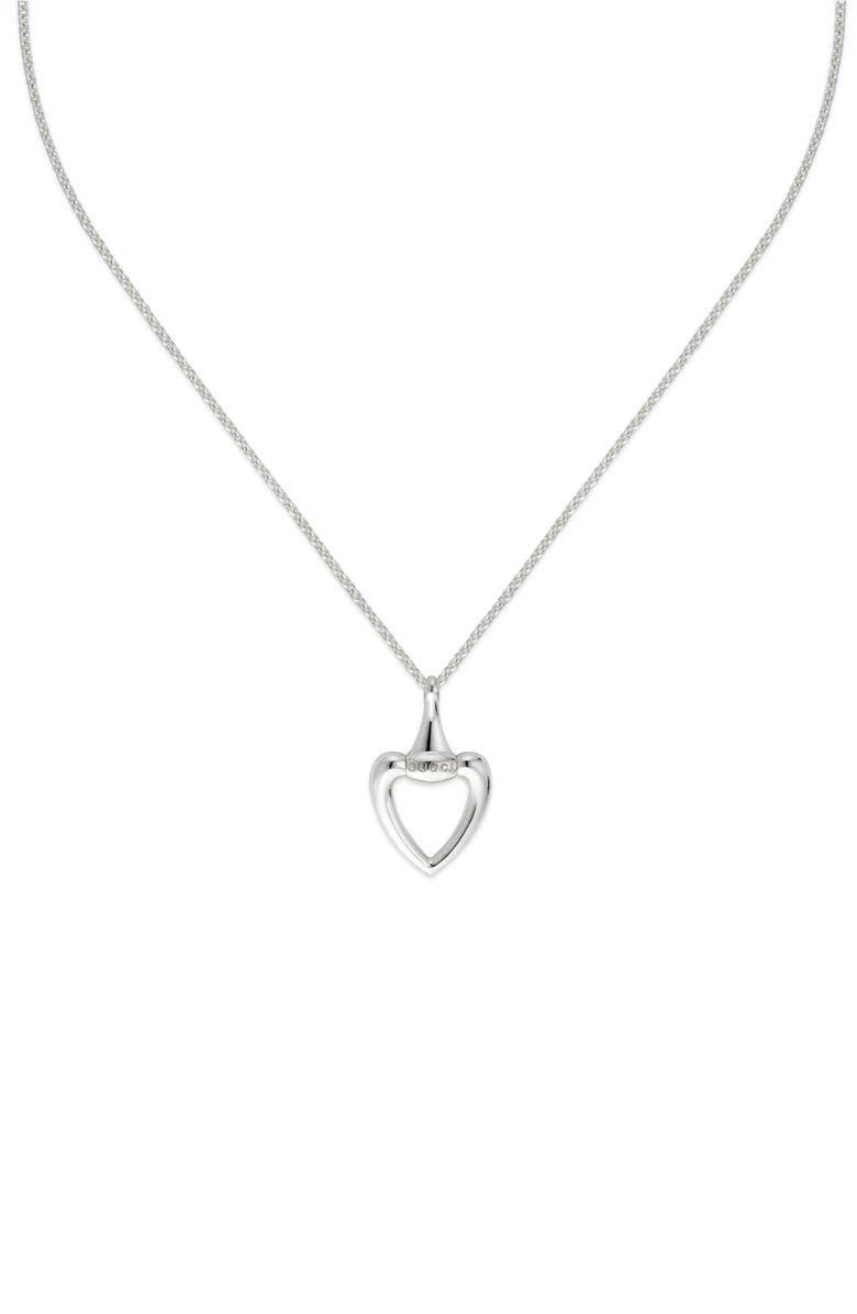 Gucci Heart Pendant Necklace, Alternate, color, Silver