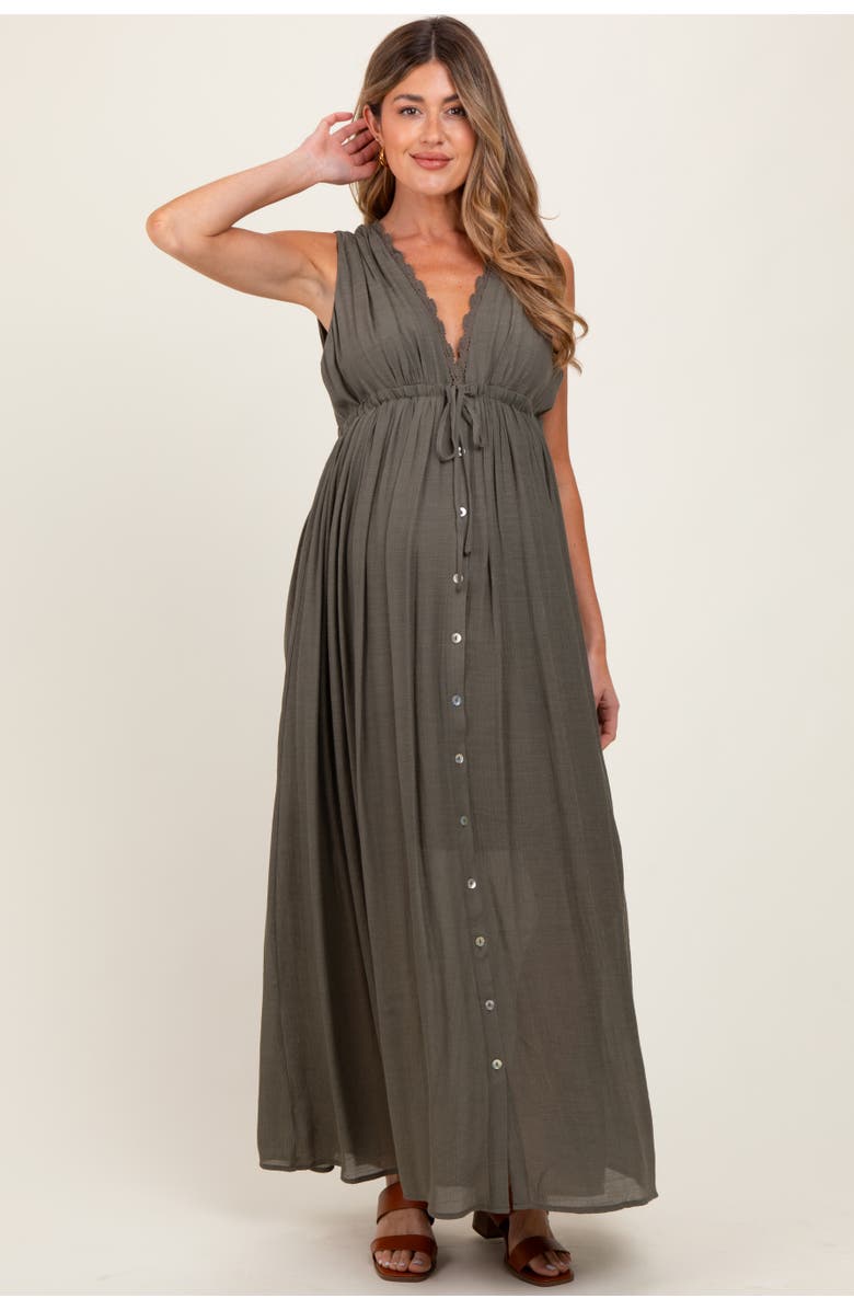 PinkBlush Deep V-Neck Sleeveless Button Down Maxi Dress, Alternate, color,
