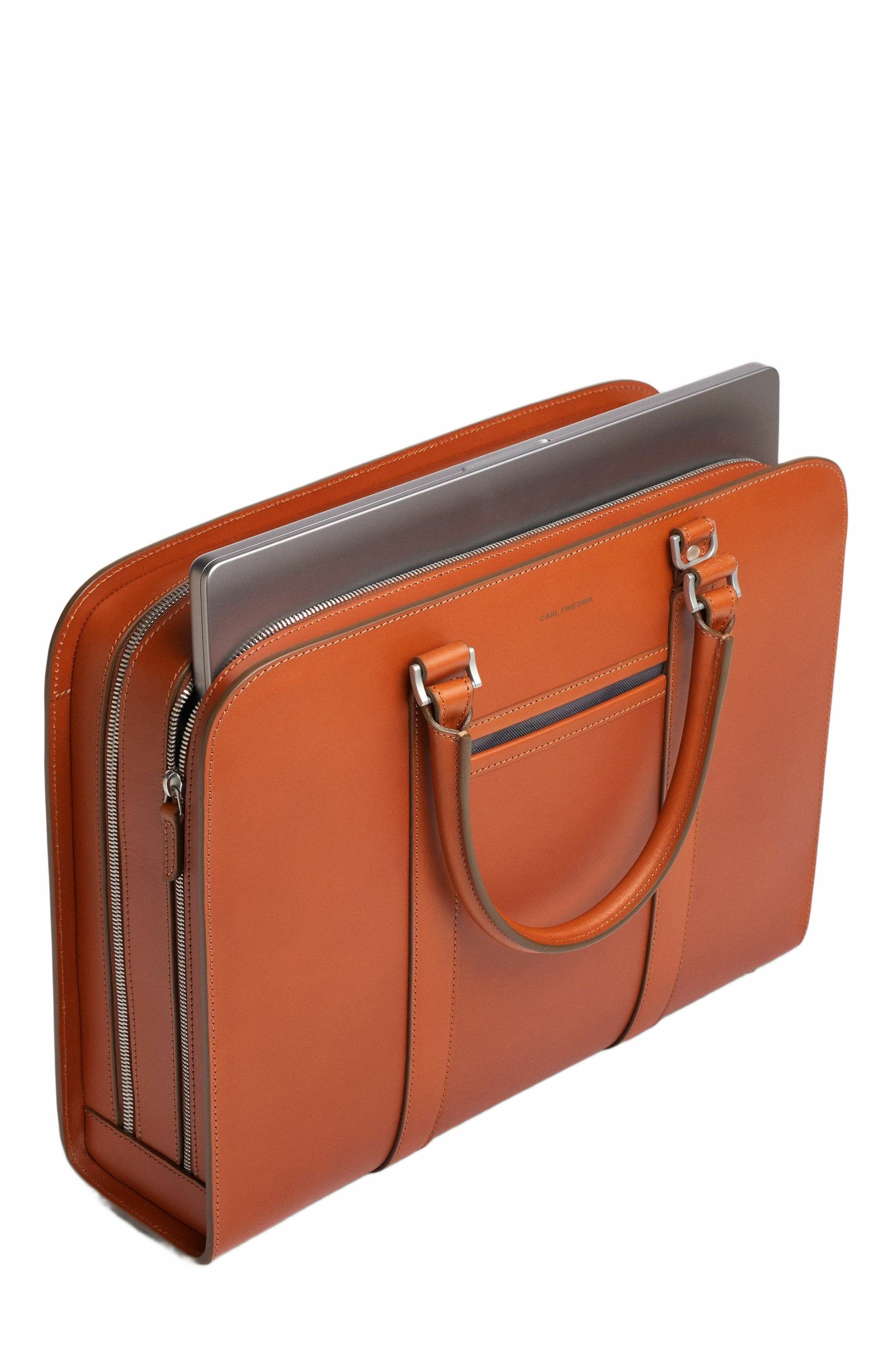 Carl Friedrik Palissy Double Briefcase, Alternate, color, Cognac