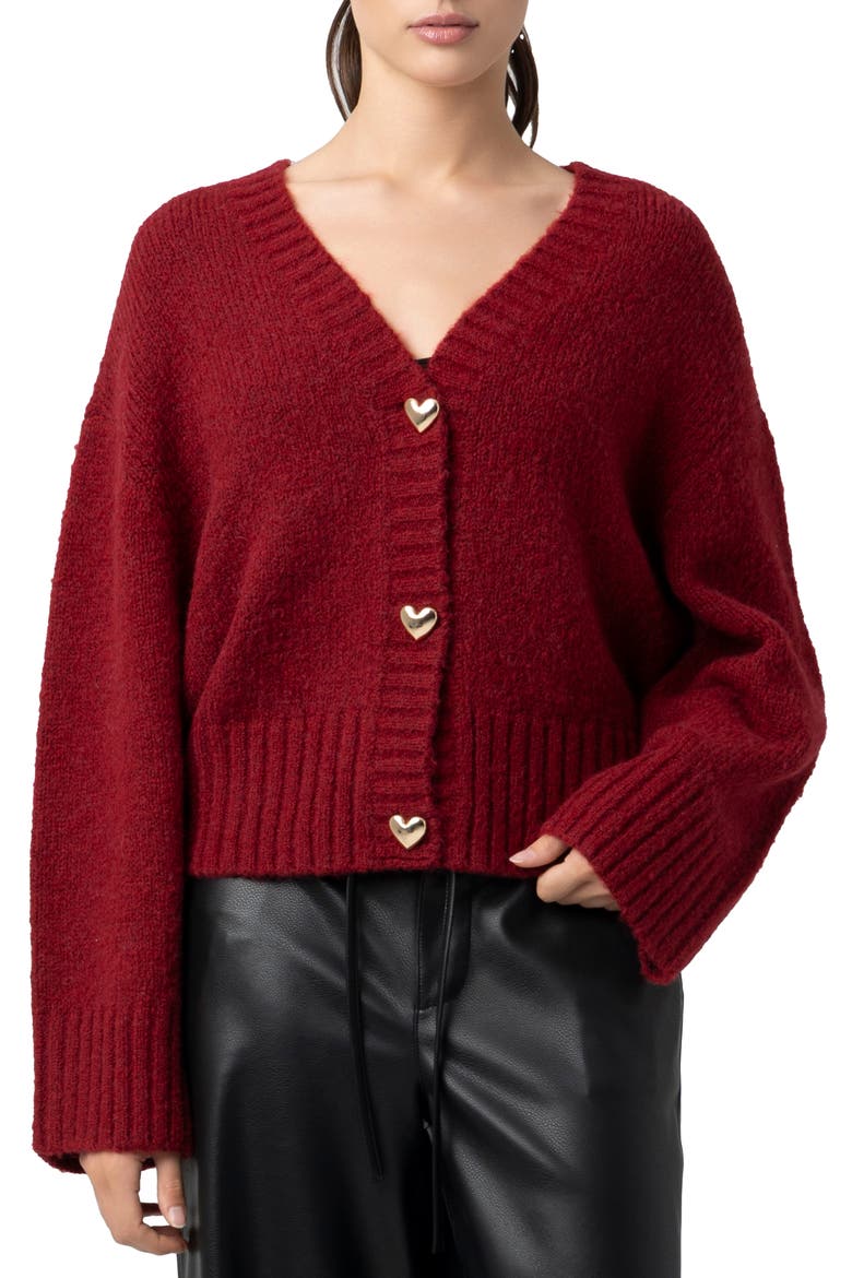 BLANKNYC Heart Button Cardigan (Women) | Nordstrom