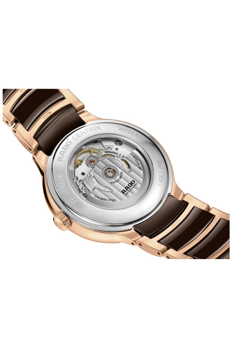 Centrix Diamond Ceramic Bracelet Watch, 30.5m, Alternate, color, BROWN