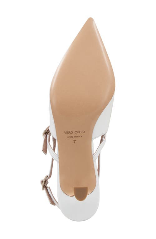 Bruno Magli Luciana Pointed Toe Slingback Pump In Bone Crinkled Patent