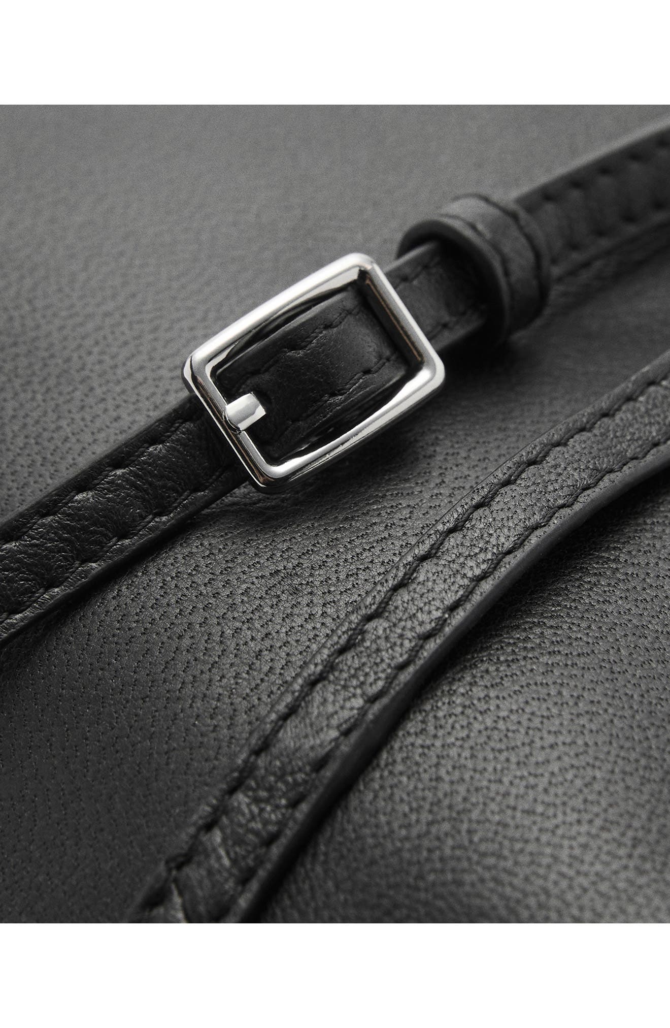 MANGO Gathered Leather Shopper Bag, Alternate, color, 