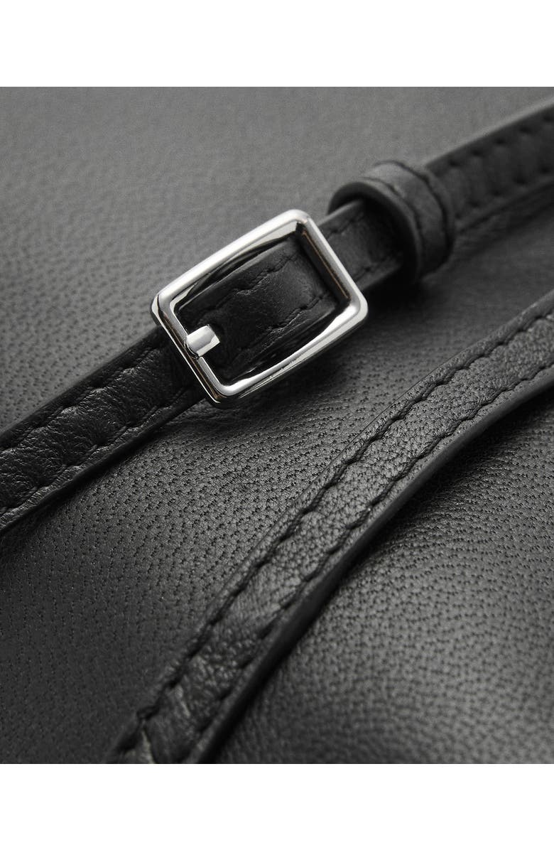 MANGO Gathered Leather Shopper Bag, Alternate, color,