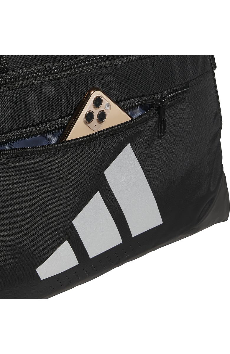 adidas Small Defender 5 Ripstop Duffle Bag, Alternate, color, Black/Silver Metallic