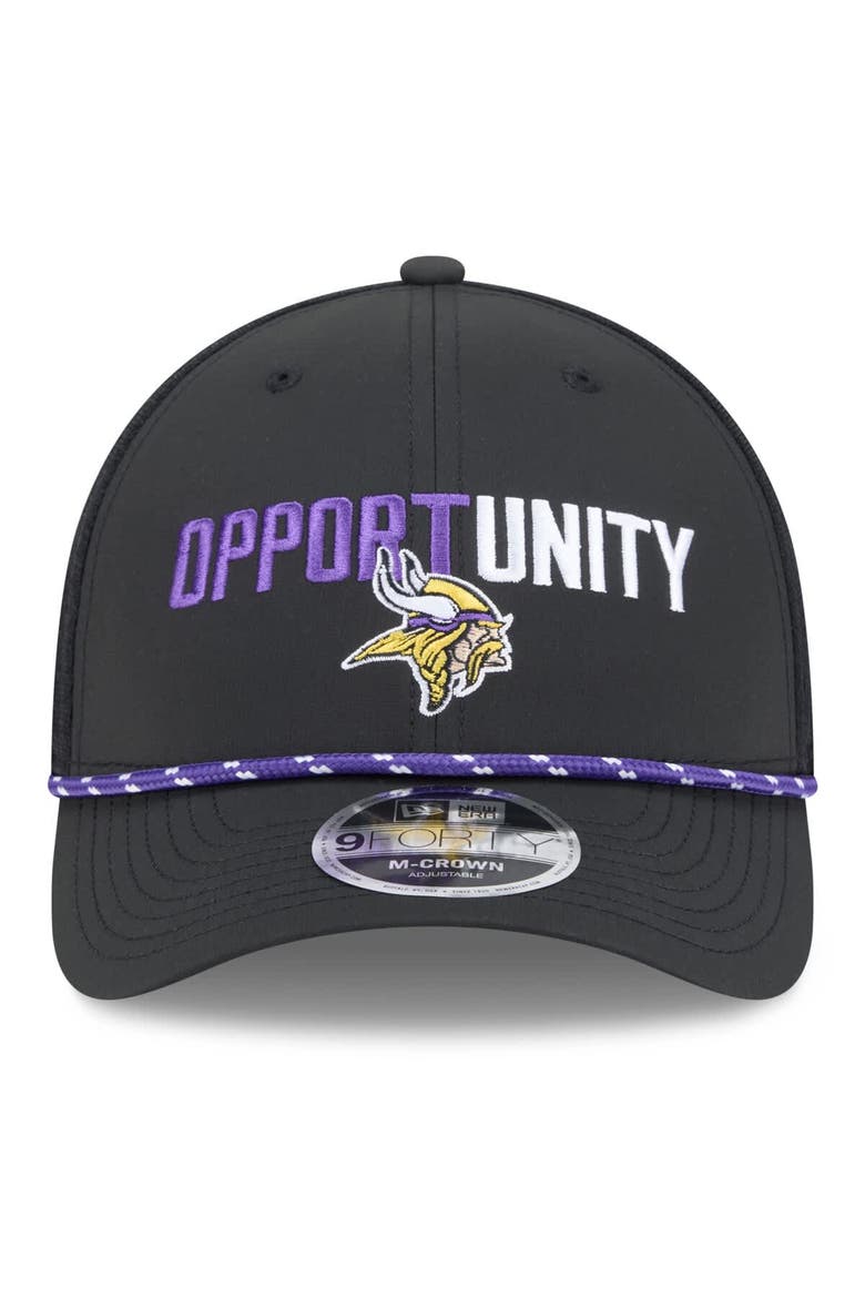 Men's New Era Black Minnesota Vikings 2025 Inspire Change 9FORTY M-Crown Adjustable Hat, Alternate, color, Black