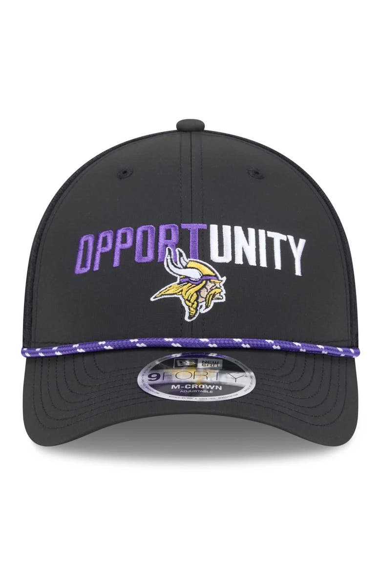 New Era Men
s New Era Black Minnesota Vikings 2025 Inspire Change 9FORTY M-Crown Adjustable Hat, Alternate, color, Black