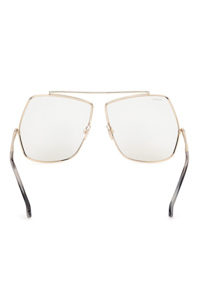 Max Mara 64mm Geometric Sunglasses, Alternate, color, Gold / Smoke