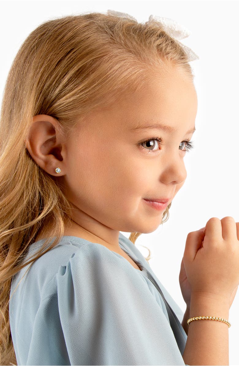 Tiny Blessings 14K Gold 4mm Crystal Birthstone Studs Screw Back Earrings, Alternate, color, April