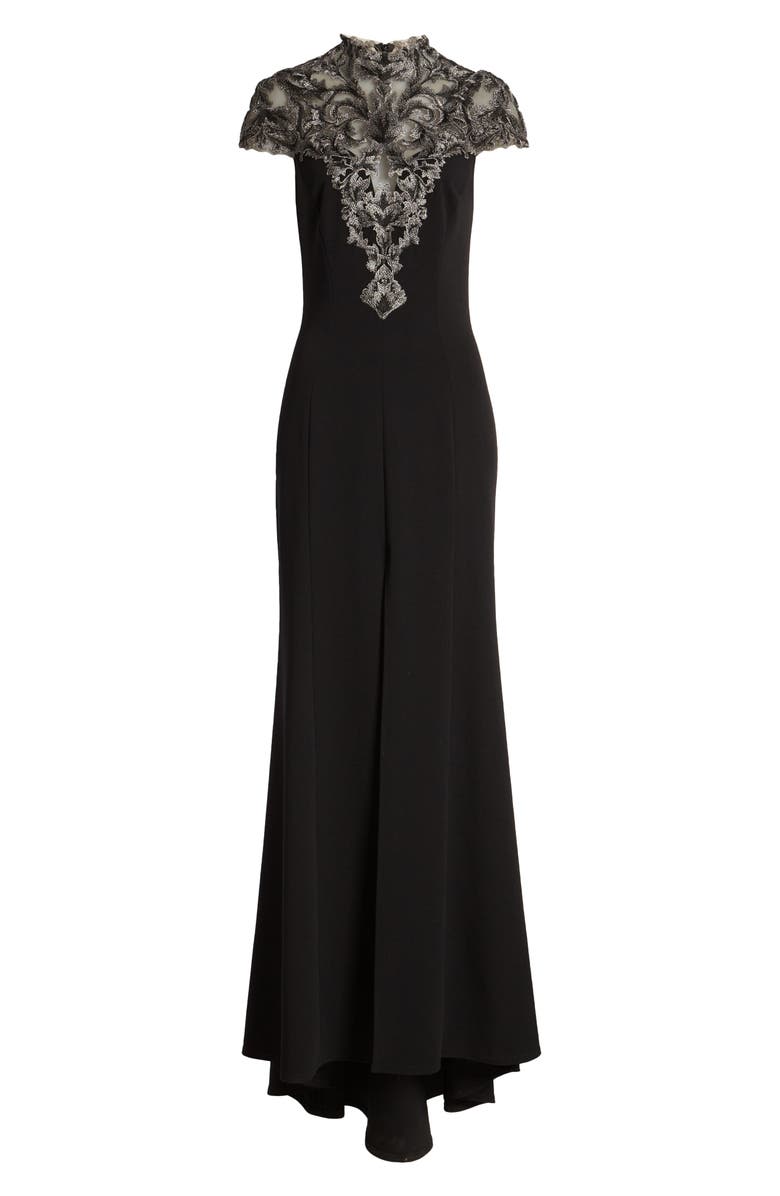 Tadashi Shoji Embroidered Lace Evening Gown, Alternate, color, 