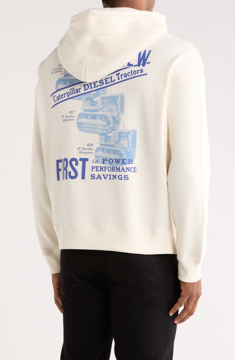 CAT WWR Crop Graphic Hoodie, Alternate, color, Vanilla