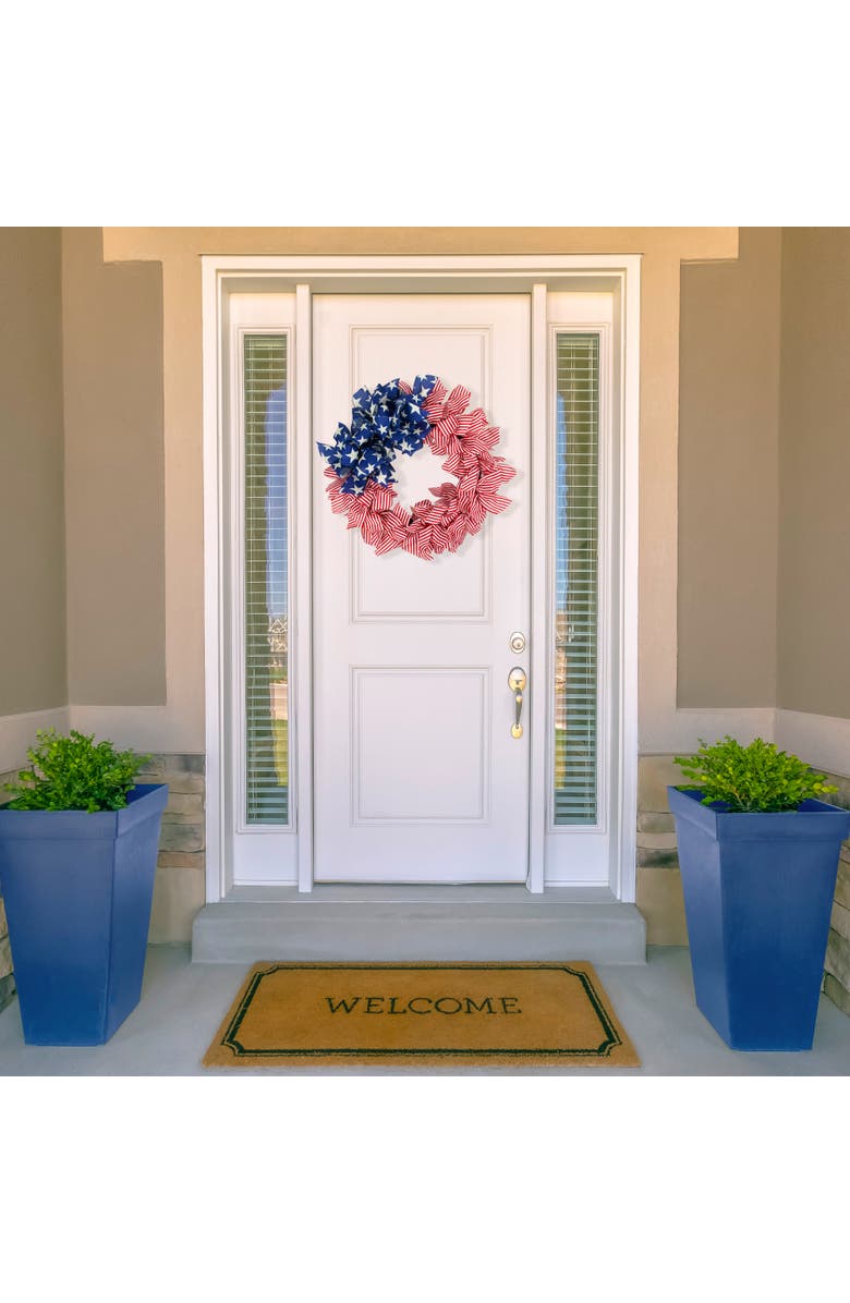 Northlight Stars and Stripes Patriotic Ribbon Wreath - 24", Alternate, color, 