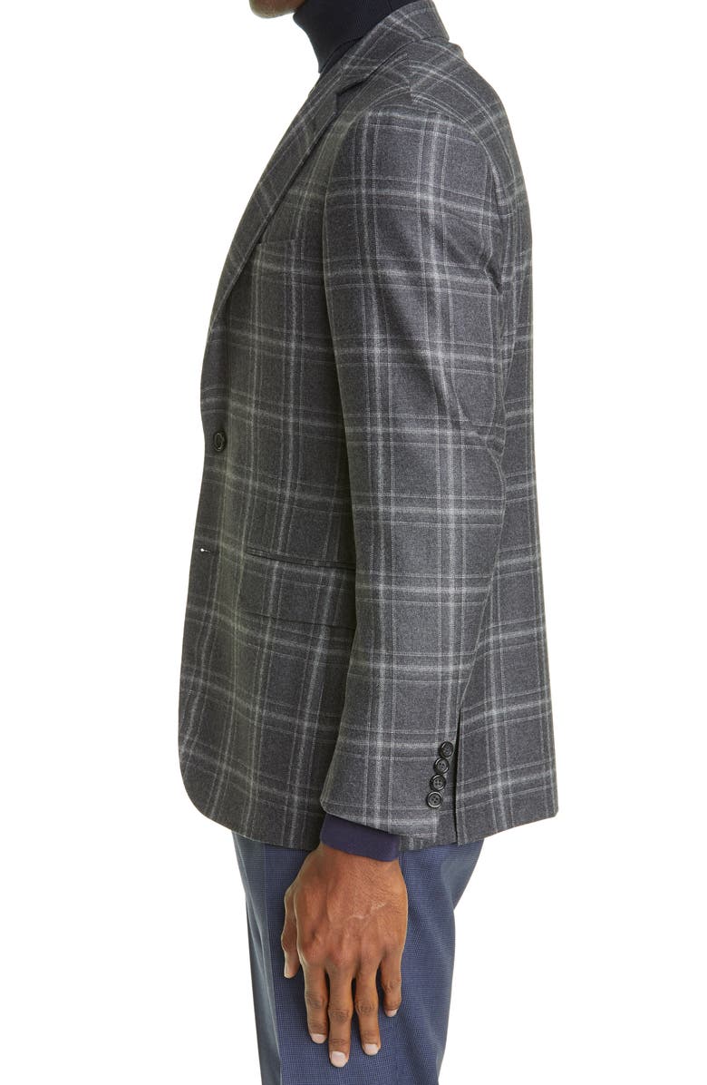 Canali Kei Classic Fit Plaid Wool Sport Coat, Alternate, color, 