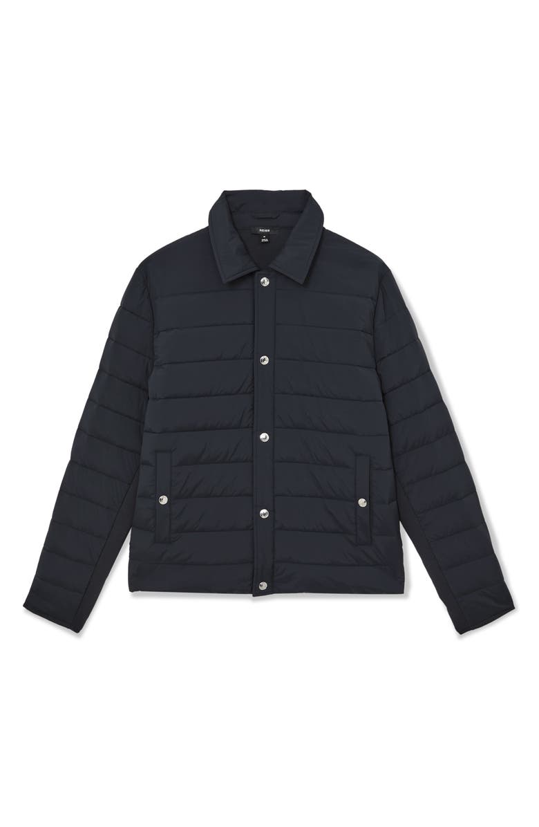 Reiss Harrison Quilted Shirt Jacket, Alternate, color, Navy