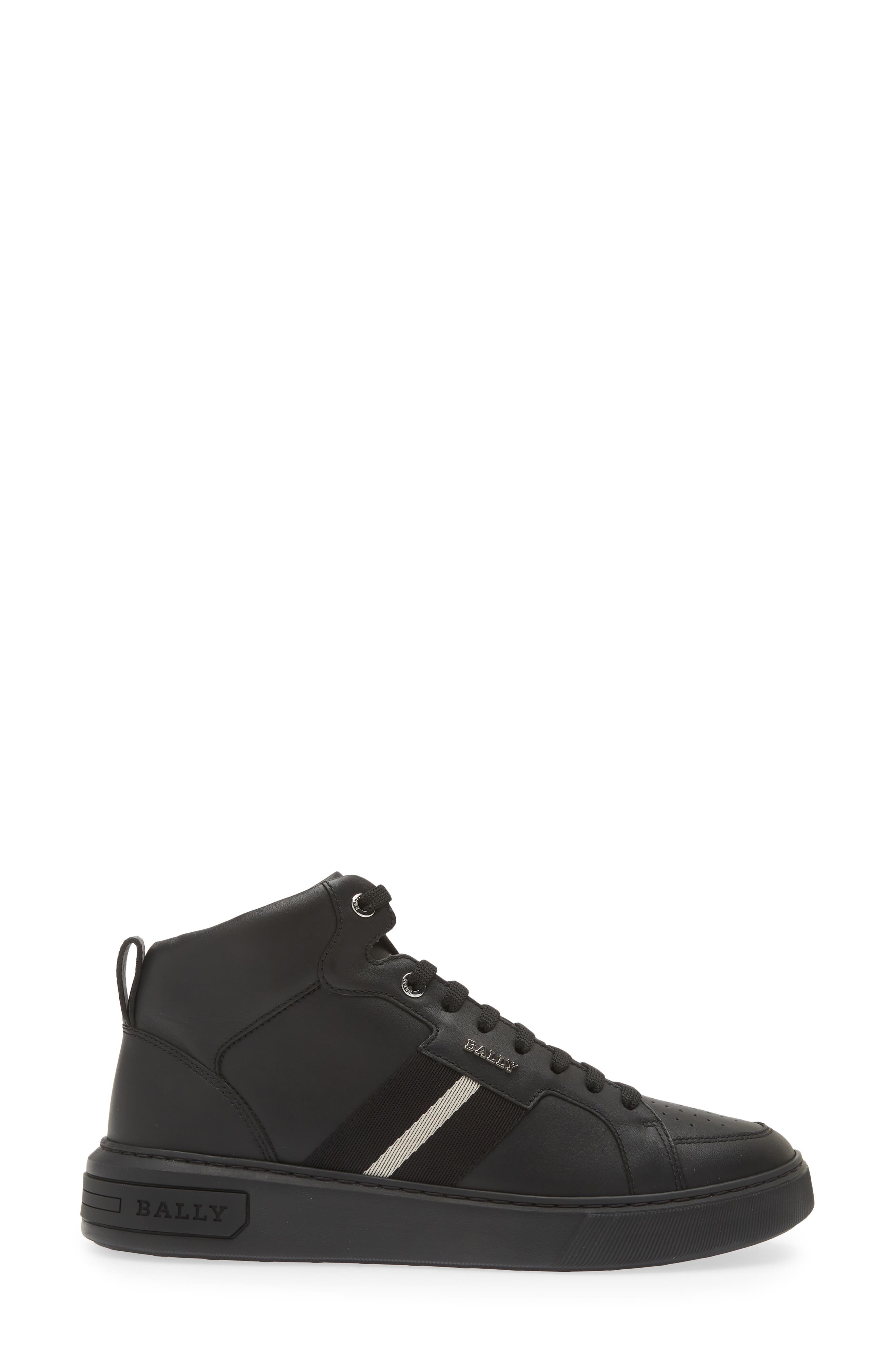 Myles Sneaker, Alternate, color, BLACK,CALF,PLAIN