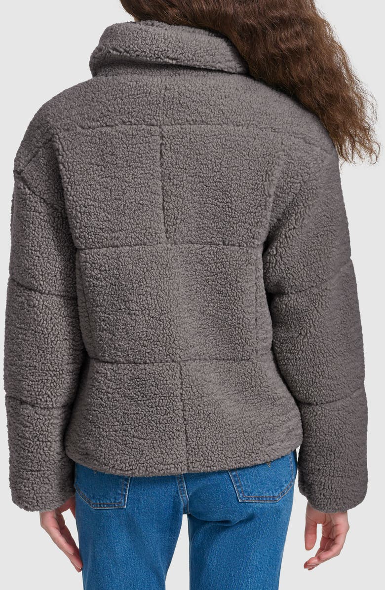 Levi's Quilted Faux Fur Short Teddy Jacket, Alternate, color, Grey