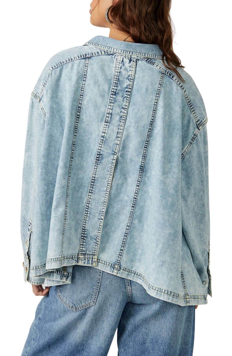 Free People Back to You Oversize Denim Jacket, Alternate, color, 