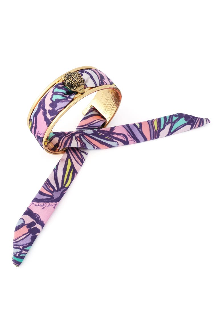 Butterfly Fabric Tie Bracelet, Alternate, color, GOLD/ MULTI