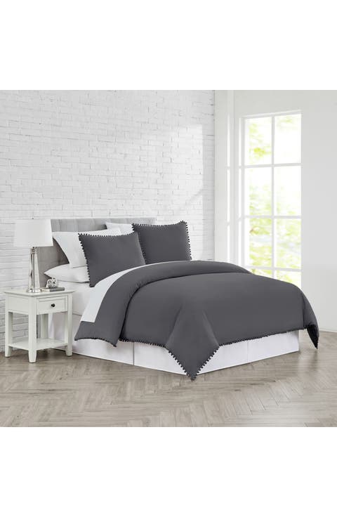 Classic Pompom Trimmed Duvet Cover Set