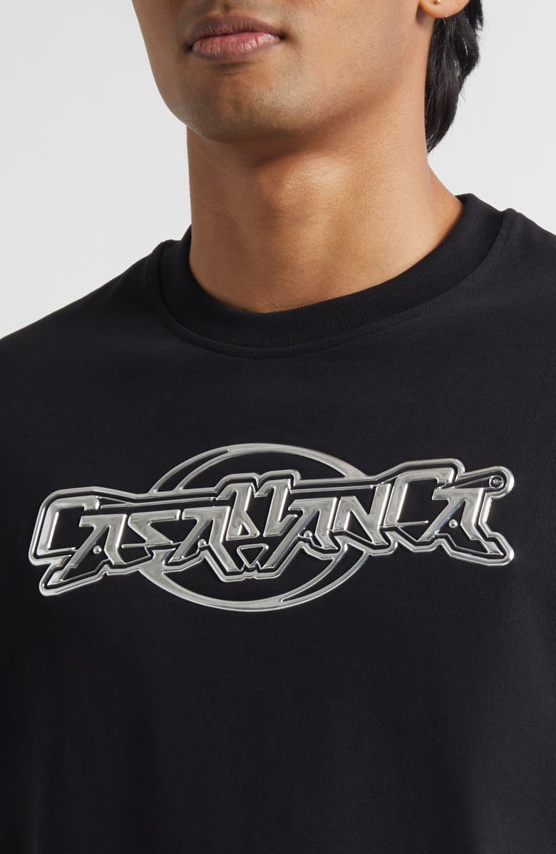 Casablanca Oversize 3D Chrome Logo Graphic T-Shirt, Alternate, color, Casa Chrome