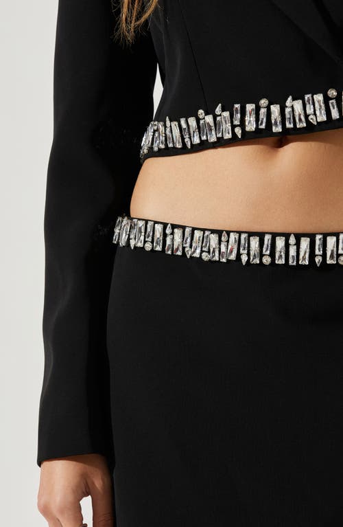Astr The Label Hazel Rhinestone Waist Miniskirt In Black