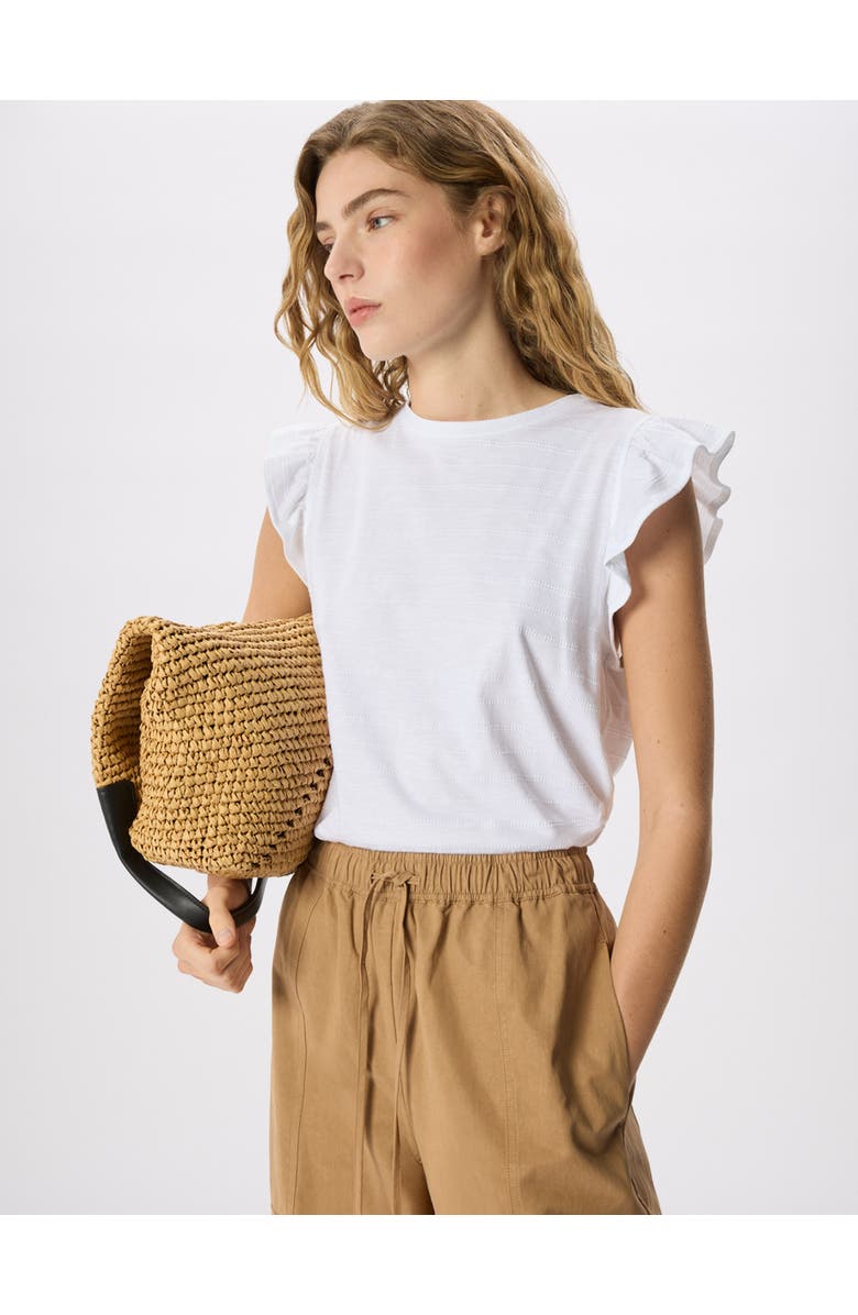 22454328 Frill Sleeve Broderie Top, Alternate, color, White