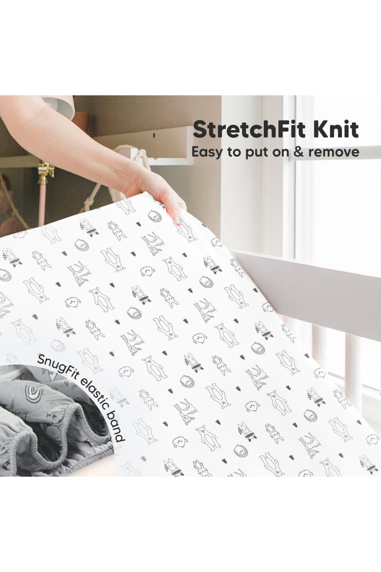 Isla Fitted Crib Sheets, Alternate, color, Woodland