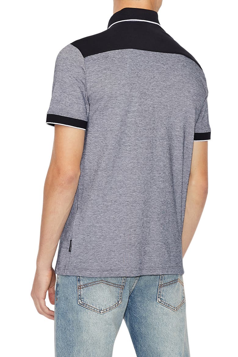 Heathered Piqué Polo, Alternate, color, HEATHERED NAVY