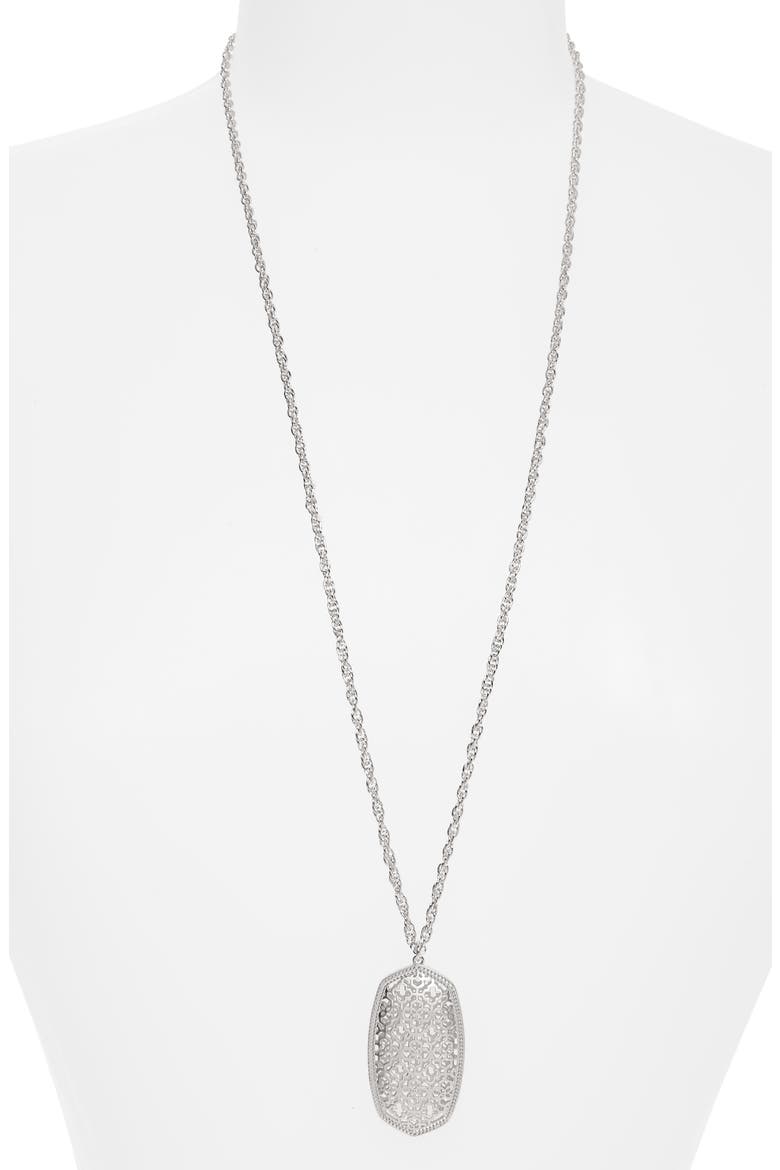 Rae Long Filigree Pendant Necklace, Main, color, SILVER FILIGREE
