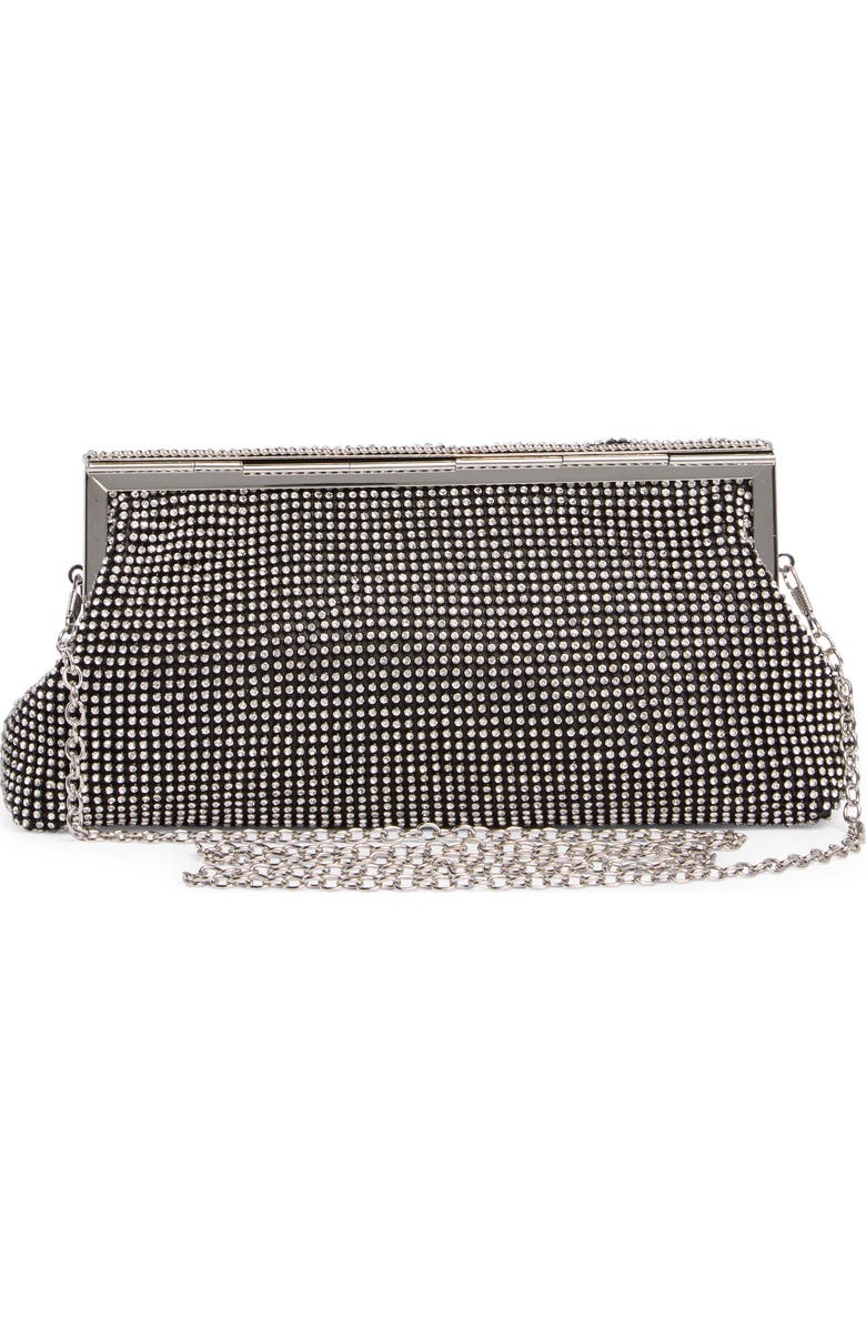 BCBG Shimmer Frame Clutch, Alternate, color, Black