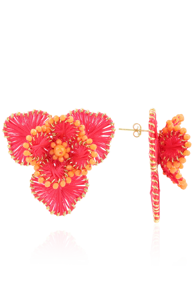 LOTT.gioielli CE SI Flower Earring L - Fuchsia/Orange, Main, color, Fushia/Orange