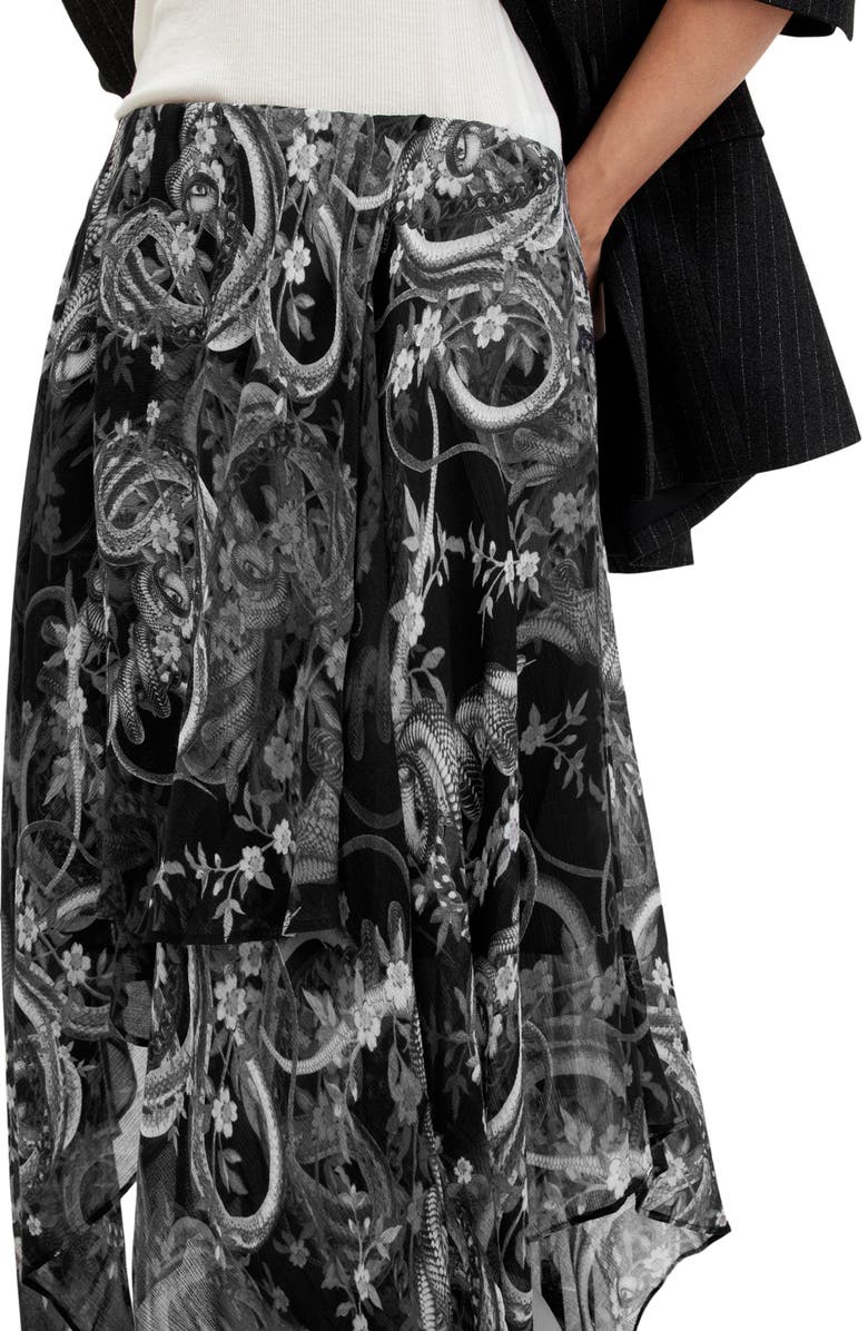 AllSaints Polly Handkerchief Hem Chiffon Skirt, Alternate, color,