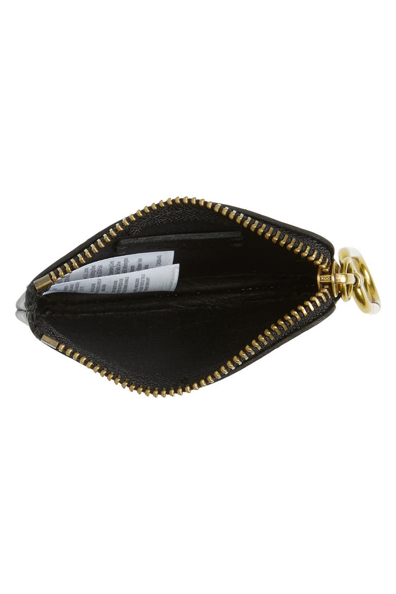Mini The Leather Carabiner Pouch, Alternate, color, TRUE BLACK