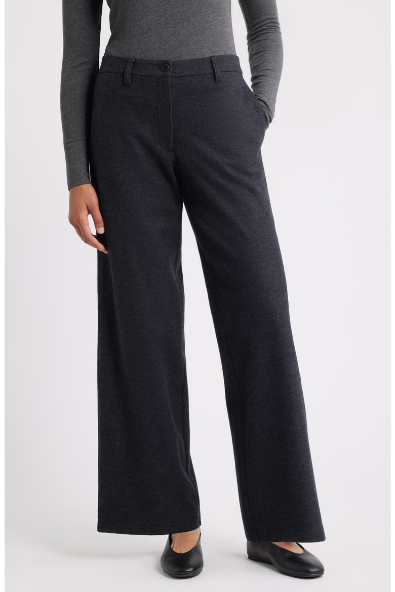 Wide Leg Virgin Wool Pants, Main, color, CHARCOAL