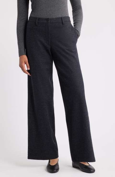 Wide Leg Virgin Wool Pants